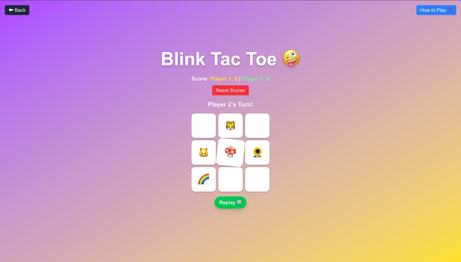 Blink Tac Toe - Project screenshot by Shaik Tajuddin